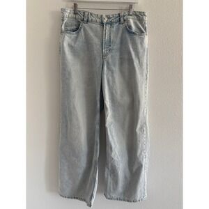 Divided Jeans Womens 12 Blue Denim High Rise Wide Leg Y2K Streetwear Relaxed